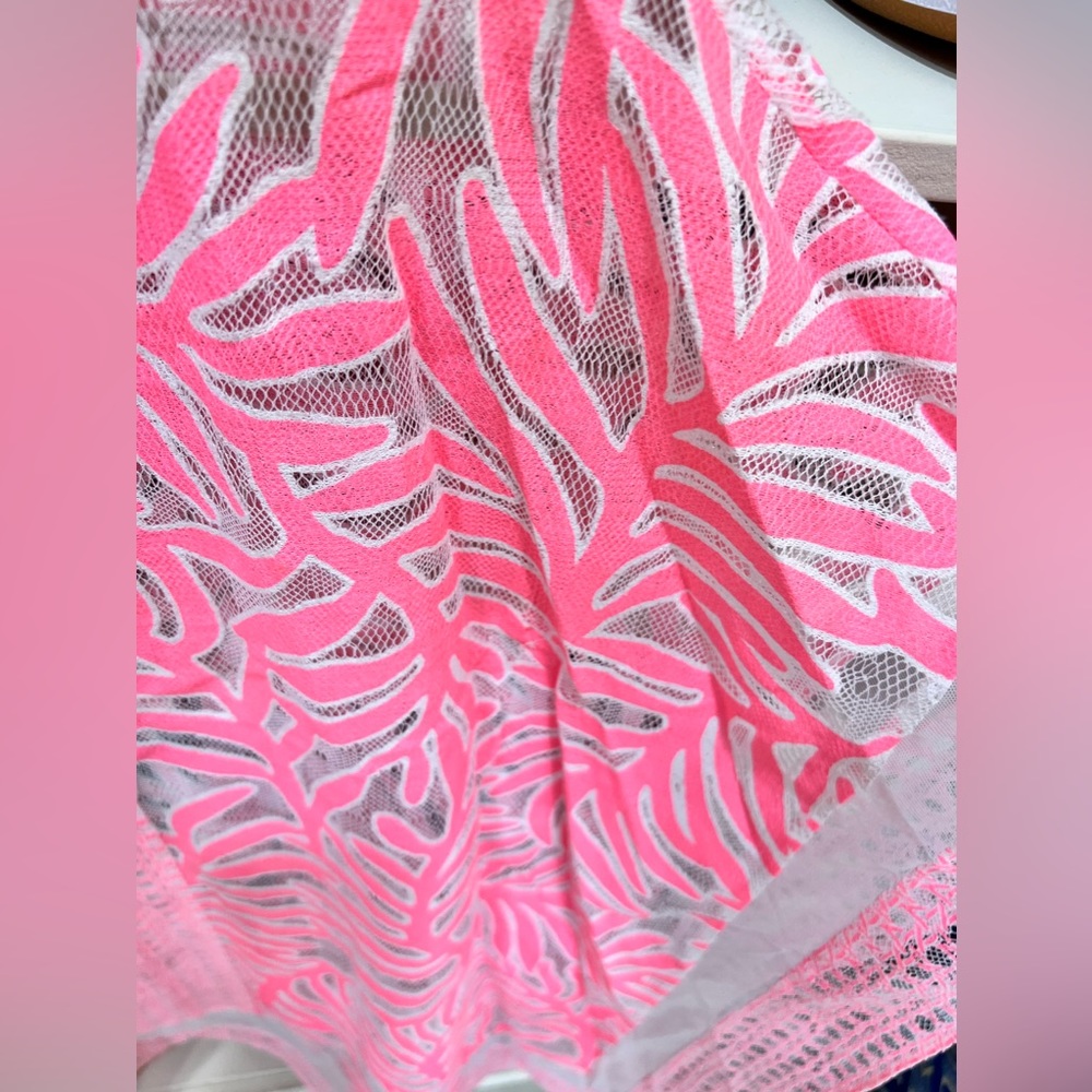 Lilly Pulitzer Lindamarie Coverup Caftan Coral Reef Burnout Lace XXS/XS - Picture 4 of 6